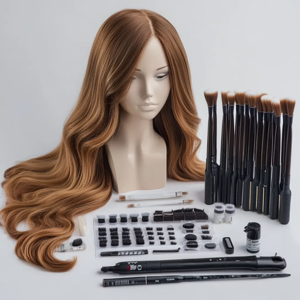 Keratin Fusion Course: Long-Lasting, Seamless Extensions 3 A professional Keratin Fusion hair extension kit displayed on a white surface.