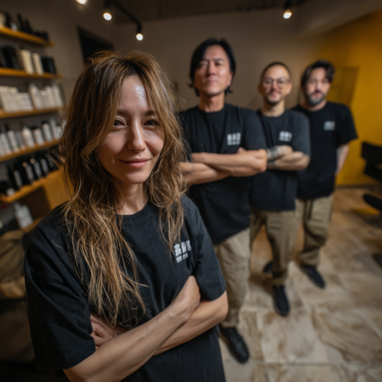 Contact 2 The elegant and luxurious interior of a modern beauty salon with marble floors and gold accents.